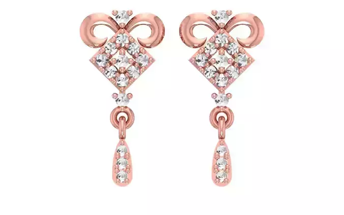 Women Drop  Earrings 3dm STL OBJ FBX Renders Details