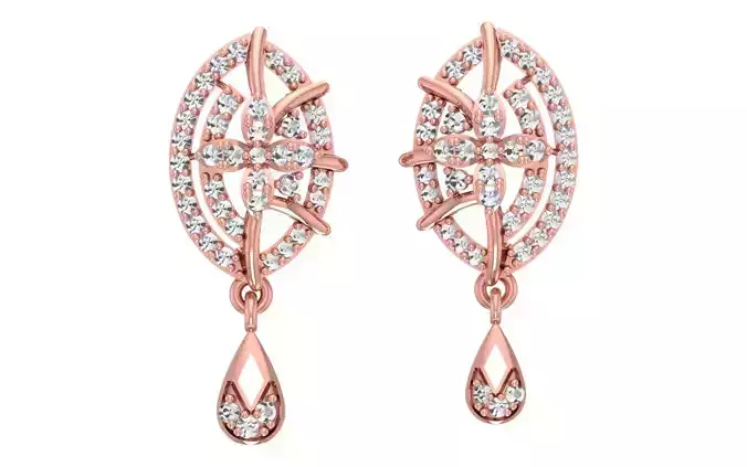 Women Drop  Earrings 3dm STL OBJ FBX Renders Details 3D print model