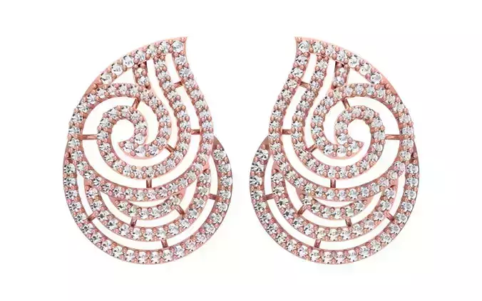 Women Earrings 3dm STL OBJ FBX Renders Details