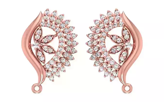 Women Drop  Earrings 3dm STL OBJ FBX Renders Details 3D print model