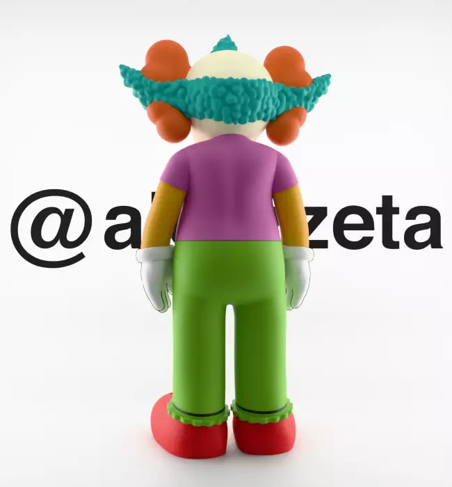 Kaws Krusty the Clown Textured Low-poly 3D model_18