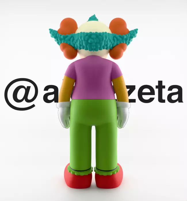 Kaws Krusty the Clown Textured Low-poly 3D model_19