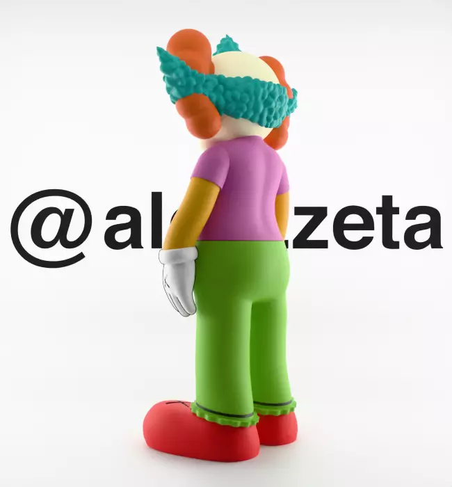 Kaws Krusty the Clown Textured Low-poly 3D model_14