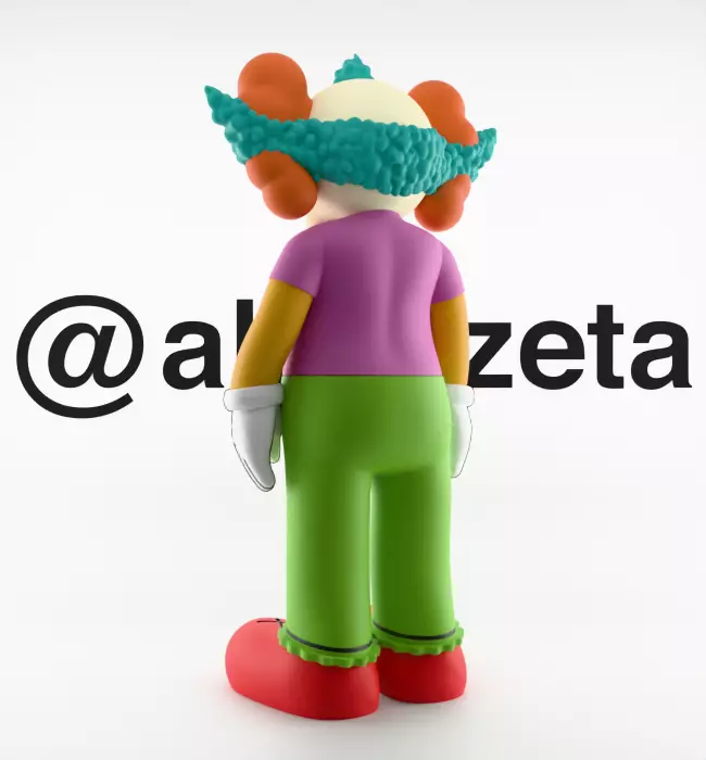 Kaws Krusty the Clown Textured Low-poly 3D model_16
