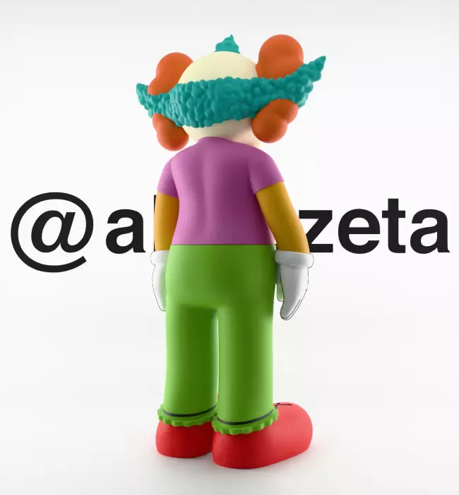 Kaws Krusty the Clown Textured Low-poly 3D model_22
