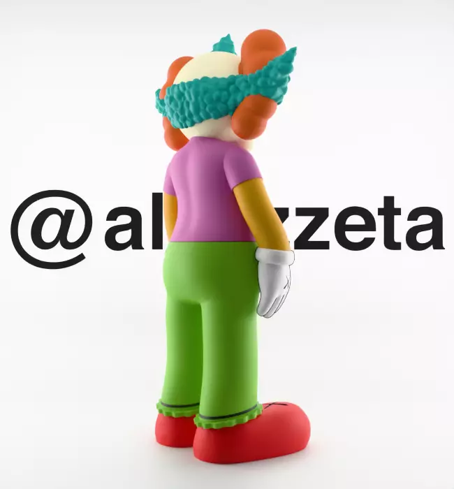 Kaws Krusty the Clown Textured Low-poly 3D model_24