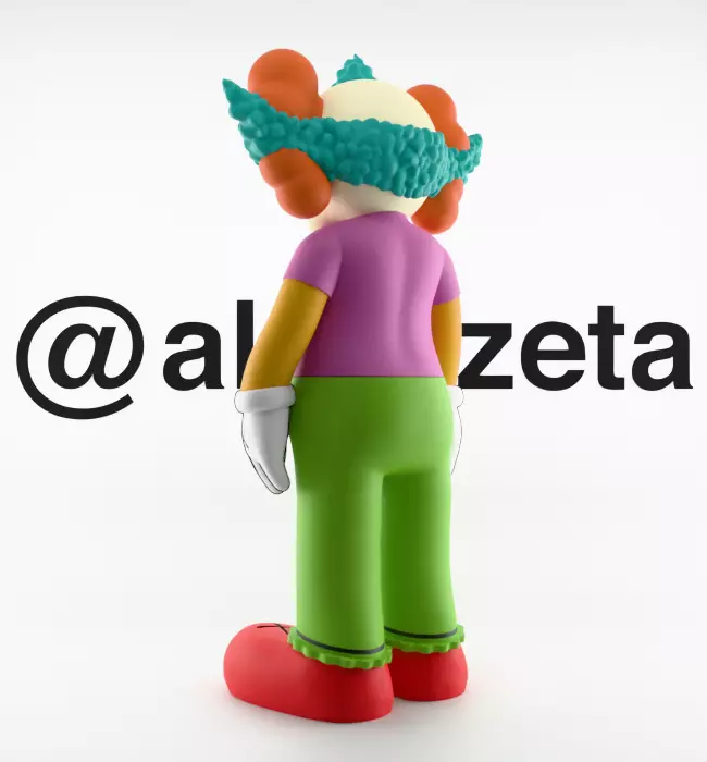 Kaws Krusty the Clown Textured Low-poly 3D model_15