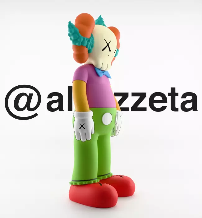 Kaws Krusty the Clown Textured Low-poly 3D model_31