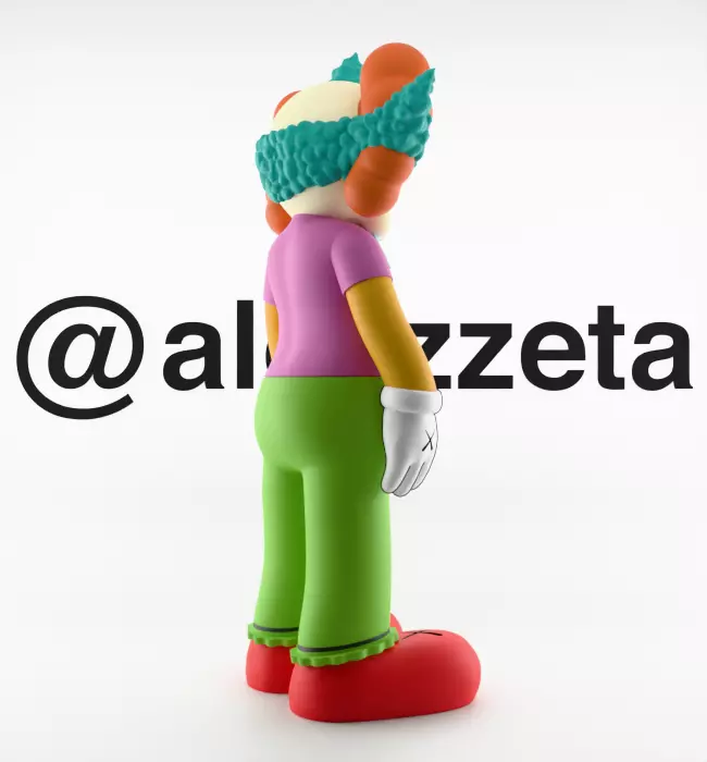 Kaws Krusty the Clown Textured Low-poly 3D model_25