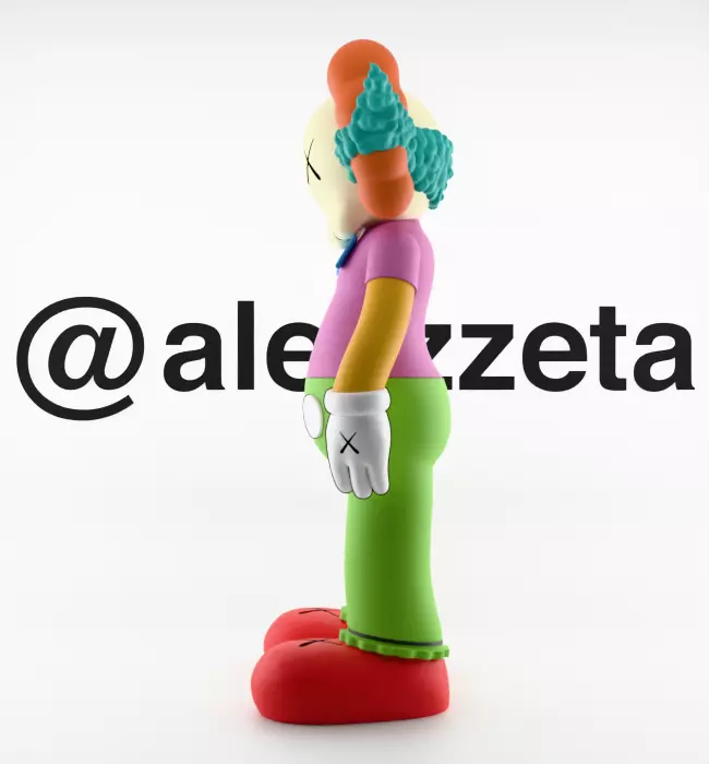Kaws Krusty the Clown Textured Low-poly 3D model_10