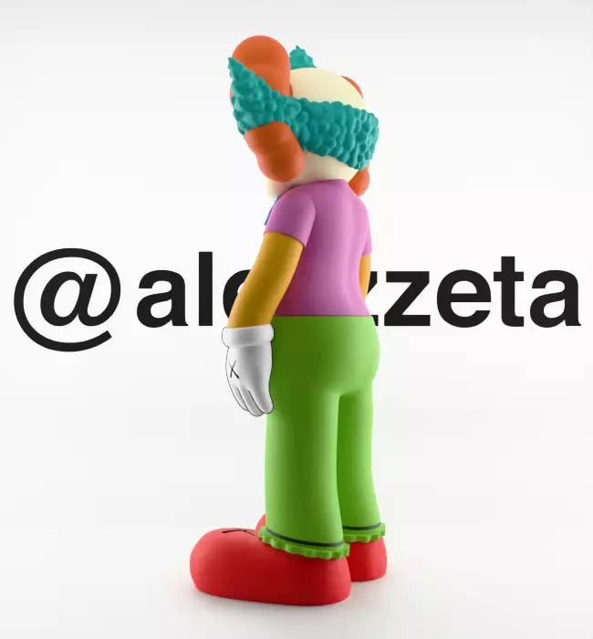 Kaws Krusty the Clown Textured Low-poly 3D model_13