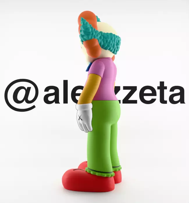 Kaws Krusty the Clown Textured Low-poly 3D model_12