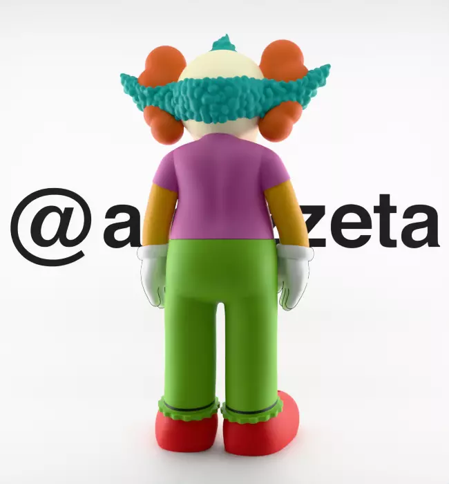 Kaws Krusty the Clown Textured Low-poly 3D model_20