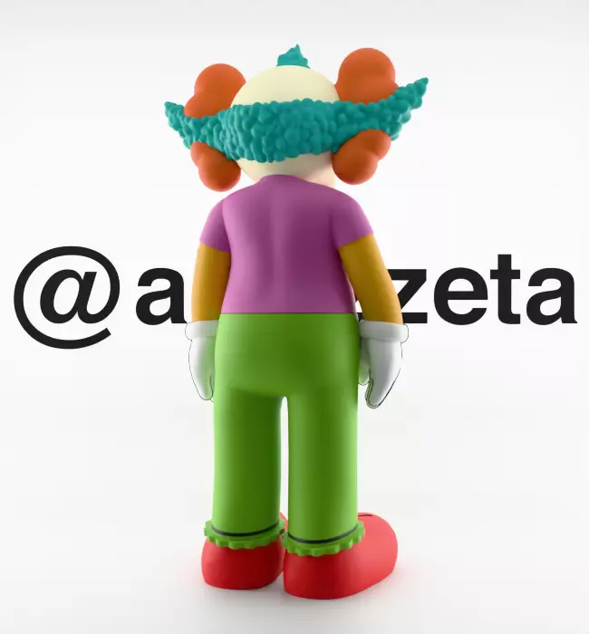 Kaws Krusty the Clown Textured Low-poly 3D model_21
