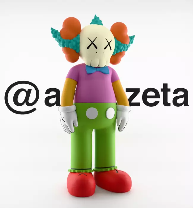 Kaws Krusty the Clown Textured Low-poly 3D model_35