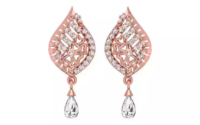 Women Drop  Earrings 3dm STL OBJ FBX Renders Details