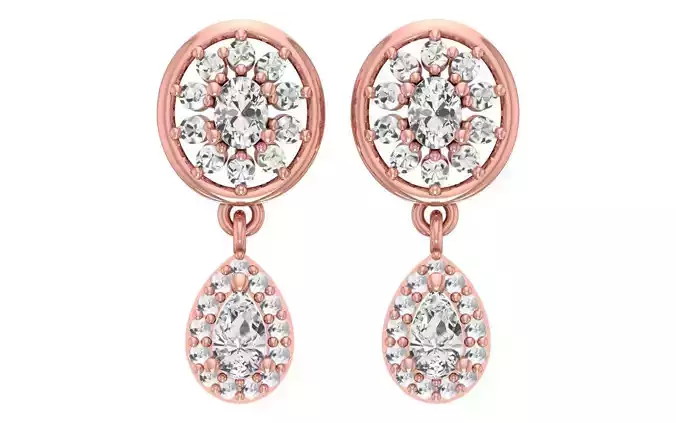 Women Drop  Earrings 3dm STL OBJ FBX Renders Details