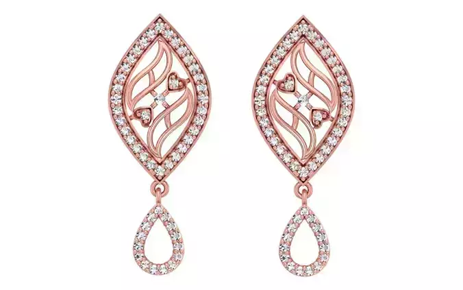 Women Drop  Earrings 3dm STL OBJ FBX Renders Details