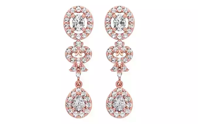 Women Drop  Earrings 3dm STL OBJ FBX Renders Details