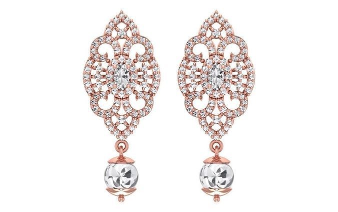Women Drop  Earrings 3dm STL OBJ FBX Renders Details 3D print model