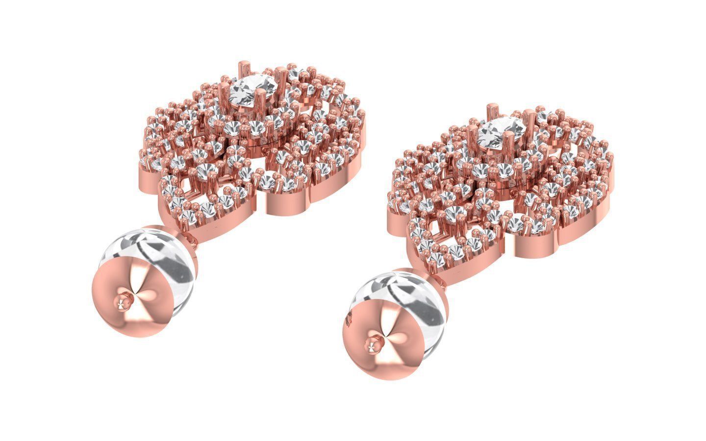 Women Drop Earrings 3dm STL OBJ FBX Renders Details 3D print model_1