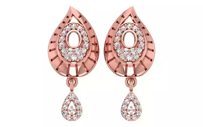 Women Drop  Earrings 3dm STL OBJ FBX Renders Details