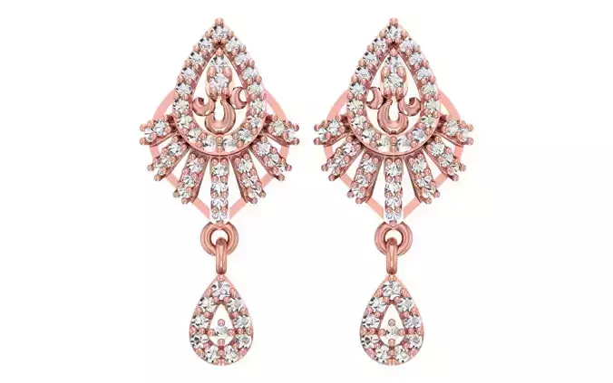 Women Drop  Earrings 3dm STL OBJ FBX Renders Details