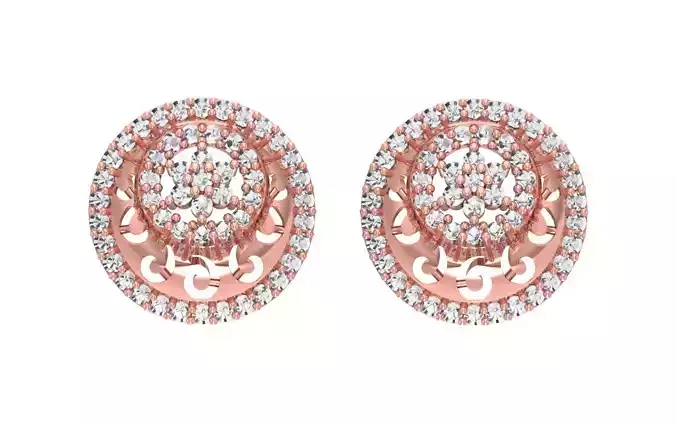 Women Stud Earrings 3dm STL OBJ FBX Renders Details