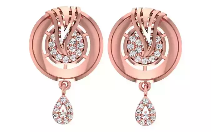 Women  Drop Earrings 3dm STL OBJ FBX Renders Details 3D print model
