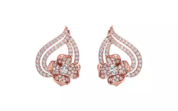 Women Earrings 3dm STL OBJ FBX Renders Details