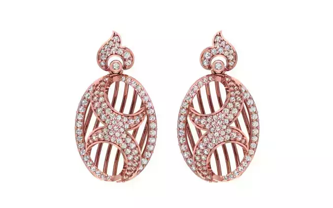 Women Drop  Earrings 3dm STL OBJ FBX Renders Details 3D print model
