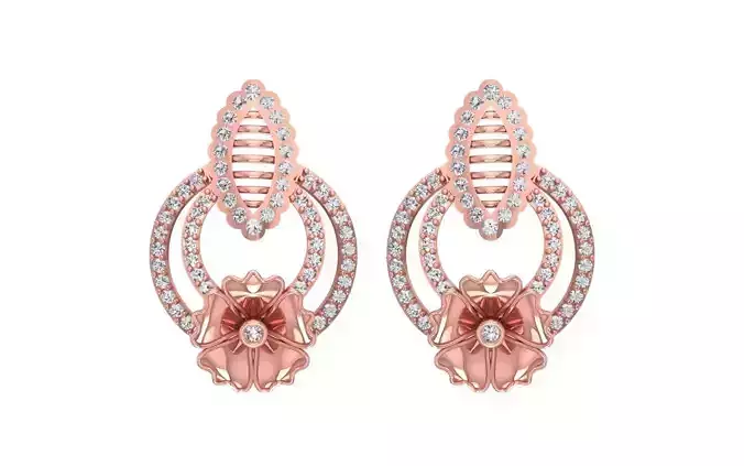 Women Drop  Earrings 3dm STL OBJ FBX Renders Details 3D print model