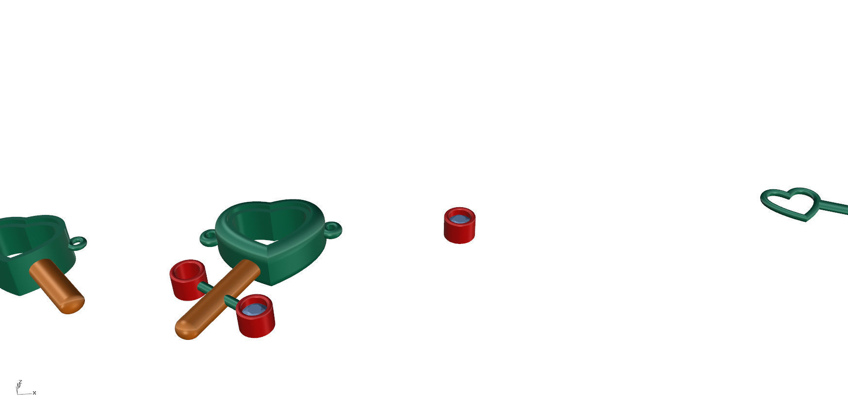 Heart Bracelet  3D print model_13