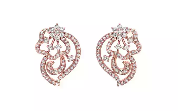 Women Earrings 3dm STL OBJ FBX Renders Details