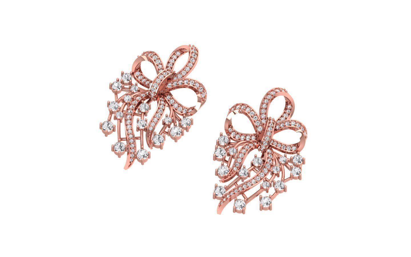 Women Drop  Earrings 3dm STL OBJ FBX Renders Details 3D print model_2