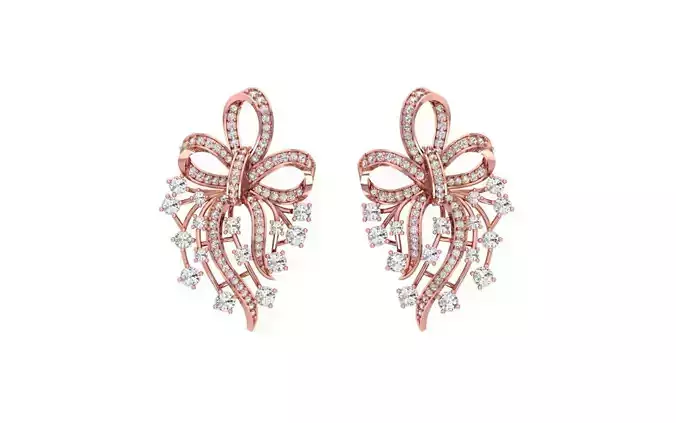 Women Drop  Earrings 3dm STL OBJ FBX Renders Details 3D print model