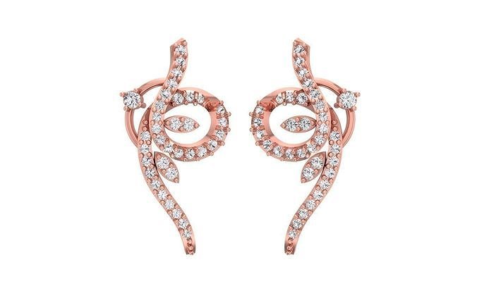 Women Drop  Earrings 3dm STL OBJ FBX Renders Details 3D print model