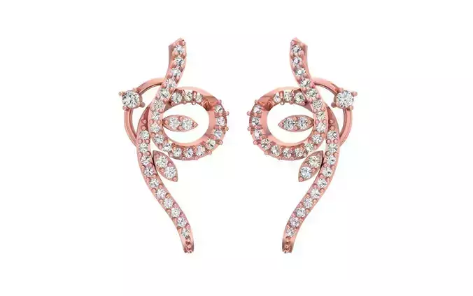 Women Drop  Earrings 3dm STL OBJ FBX Renders Details 3D print model