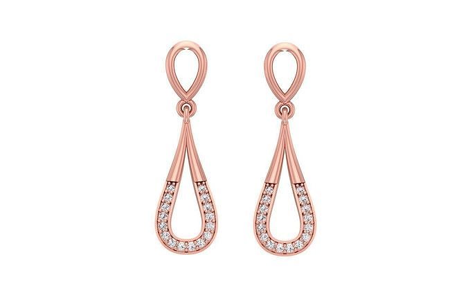 Women  Drop Earrings 3dm STL OBJ FBX Renders Details 3D print model