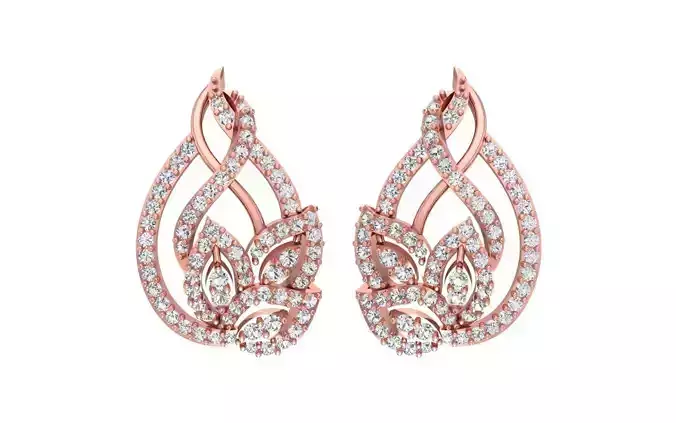 Women Earrings 3dm STL OBJ FBX Renders Details