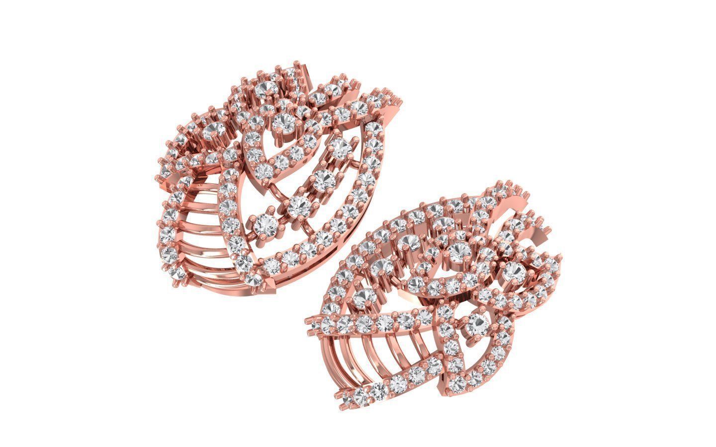 Women Earrings 3dm STL OBJ FBX Renders Details 3D print model_2