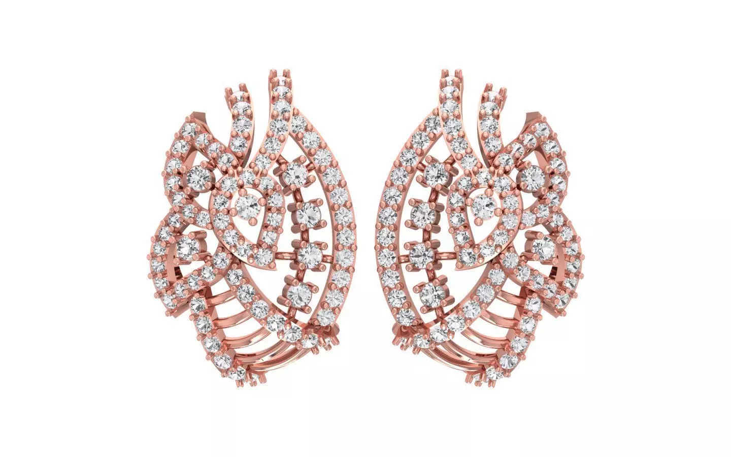 Women Earrings 3dm STL OBJ FBX Renders Details 3D print model_0