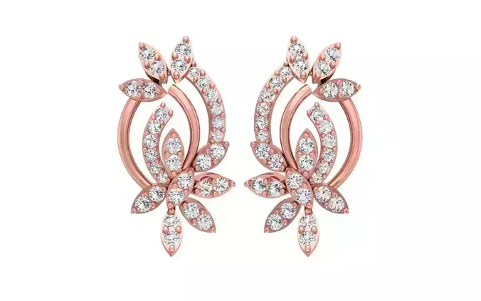 Women Drop  Earrings 3dm STL OBJ FBX Renders Details