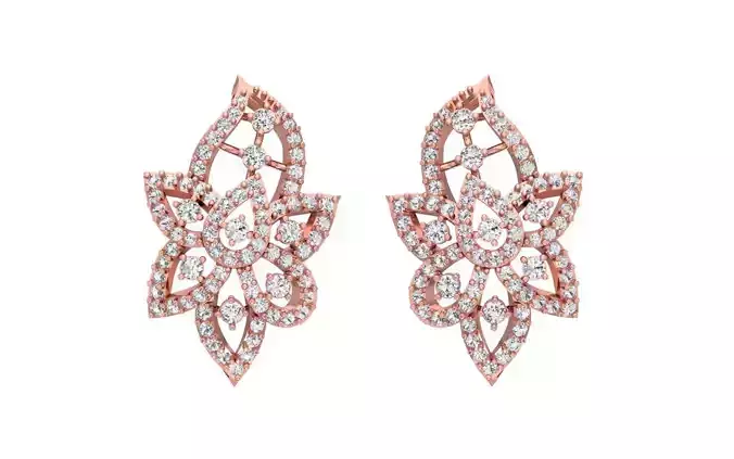 Women Earrings 3dm STL OBJ FBX Renders Details