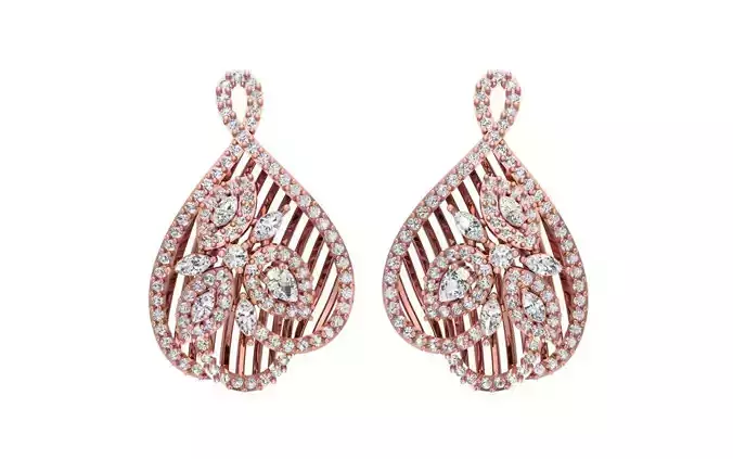 Women  Drop Earrings 3dm STL OBJ FBX Renders Details 3D print model