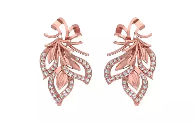 Women Drop  Earrings 3dm STL OBJ FBX Renders Details