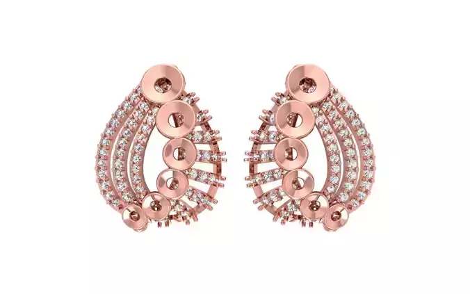 Women Flower Earrings 3dm STL OBJ FBX Renders Details 3D print model