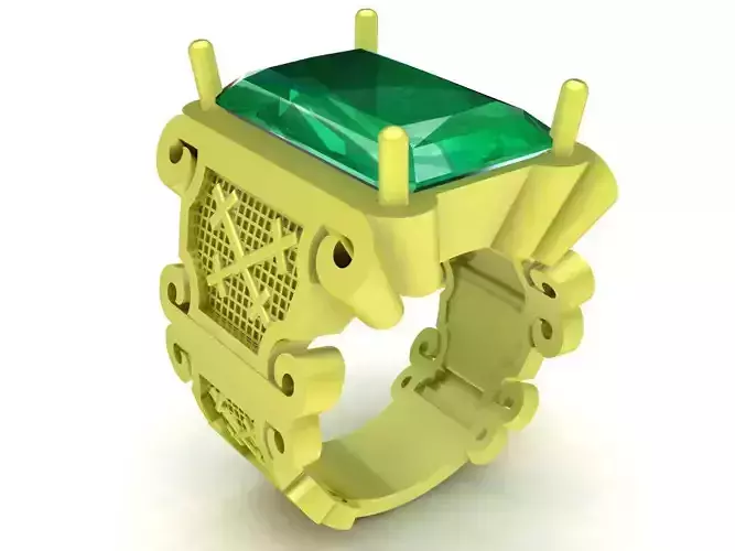 korean emeral men ring 3968