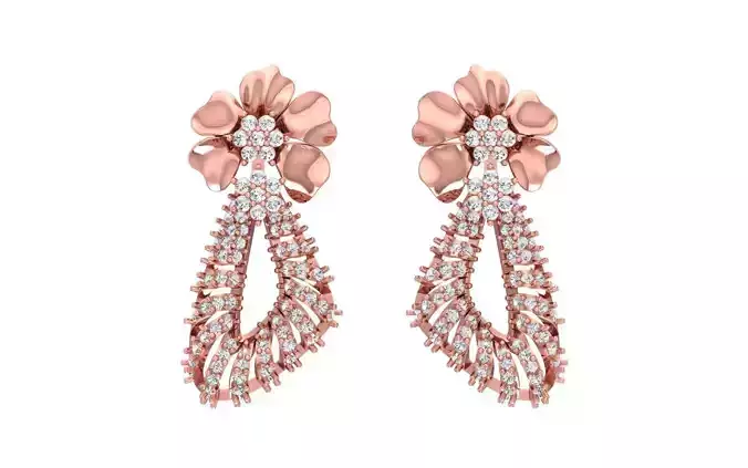 Women Drop  Earrings 3dm STL OBJ FBX Renders Details
