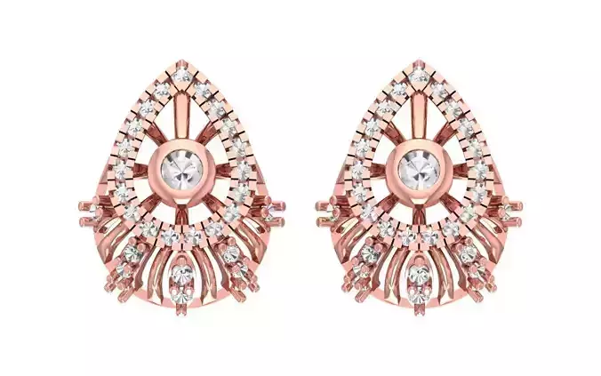 Women Earrings 3dm STL OBJ FBX Renders Details